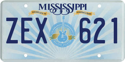 MS license plate ZEX621