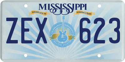 MS license plate ZEX623