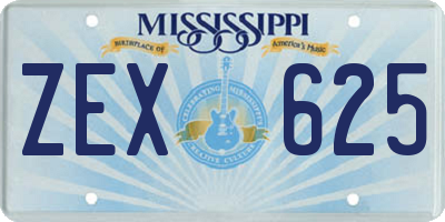 MS license plate ZEX625