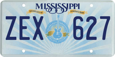 MS license plate ZEX627