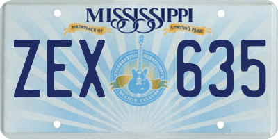 MS license plate ZEX635