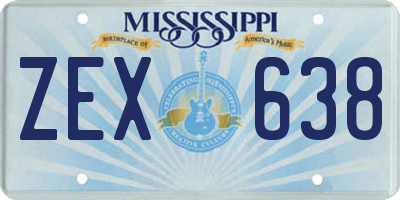 MS license plate ZEX638