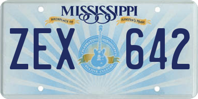 MS license plate ZEX642