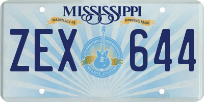 MS license plate ZEX644