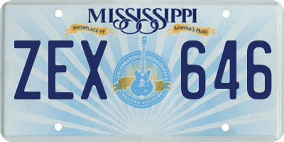 MS license plate ZEX646