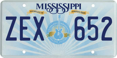 MS license plate ZEX652