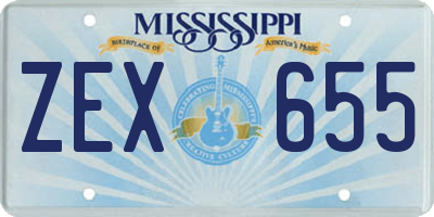 MS license plate ZEX655