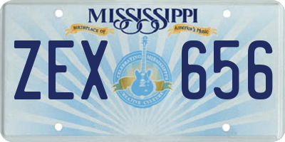 MS license plate ZEX656