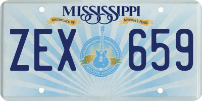 MS license plate ZEX659