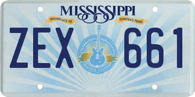 MS license plate ZEX661