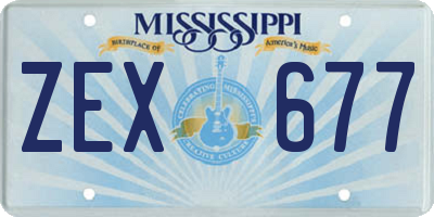MS license plate ZEX677