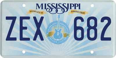 MS license plate ZEX682