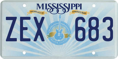 MS license plate ZEX683