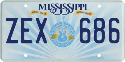 MS license plate ZEX686