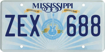 MS license plate ZEX688