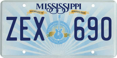 MS license plate ZEX690