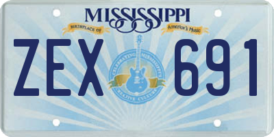 MS license plate ZEX691