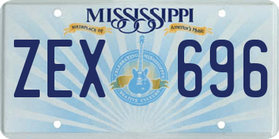 MS license plate ZEX696