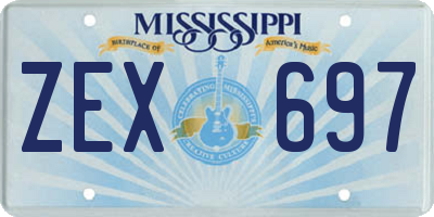 MS license plate ZEX697
