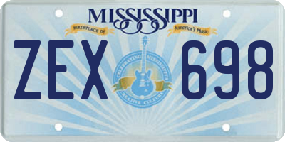 MS license plate ZEX698