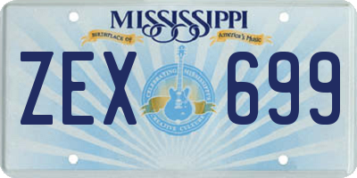 MS license plate ZEX699