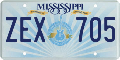 MS license plate ZEX705