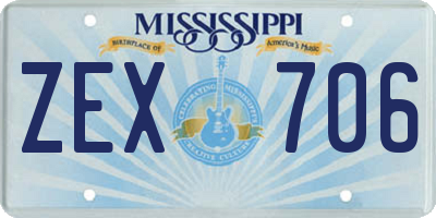 MS license plate ZEX706