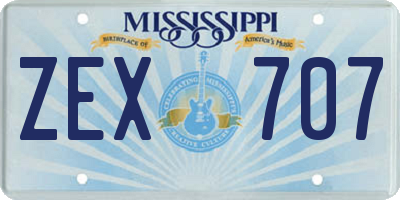 MS license plate ZEX707