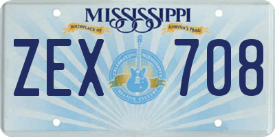 MS license plate ZEX708