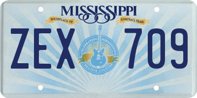 MS license plate ZEX709