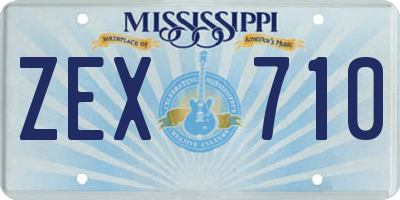 MS license plate ZEX710