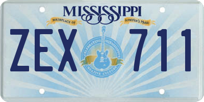 MS license plate ZEX711