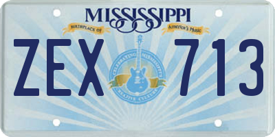 MS license plate ZEX713