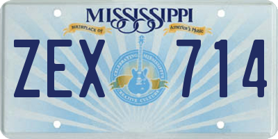 MS license plate ZEX714