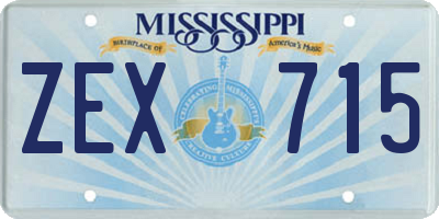 MS license plate ZEX715