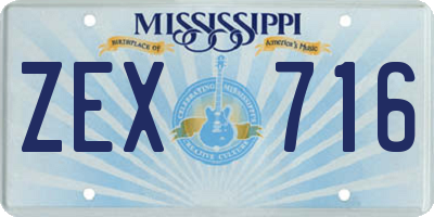 MS license plate ZEX716