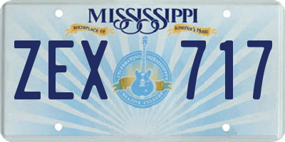 MS license plate ZEX717
