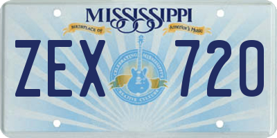 MS license plate ZEX720