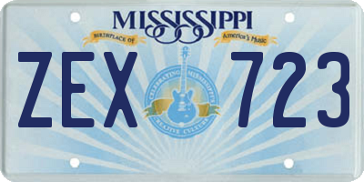 MS license plate ZEX723
