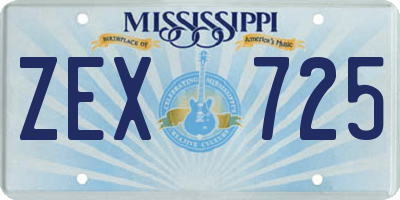 MS license plate ZEX725