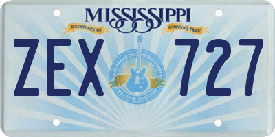 MS license plate ZEX727