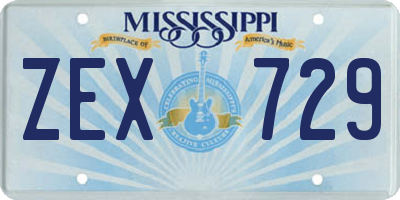 MS license plate ZEX729
