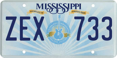 MS license plate ZEX733