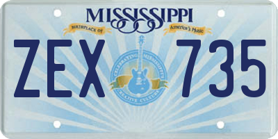 MS license plate ZEX735