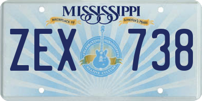 MS license plate ZEX738