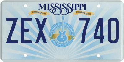 MS license plate ZEX740