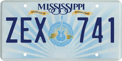 MS license plate ZEX741