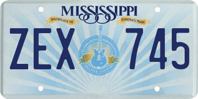 MS license plate ZEX745