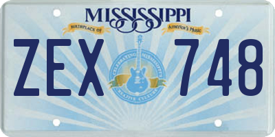 MS license plate ZEX748