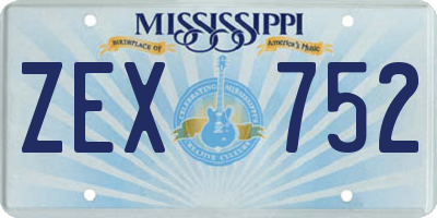 MS license plate ZEX752